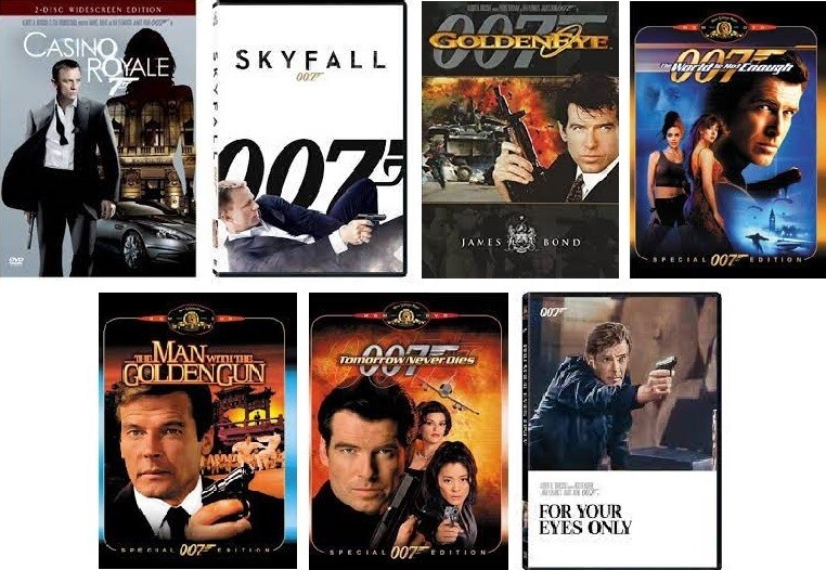 James Bond 007 7 Film Collection (DVD) Complete Title Listing In Description