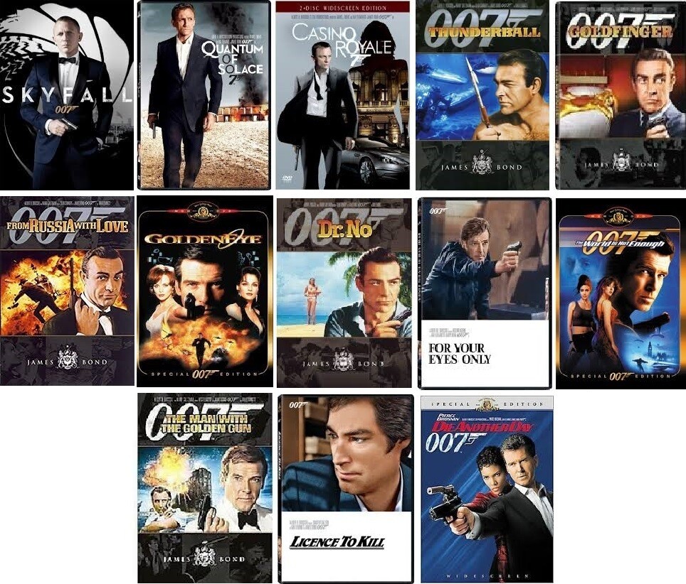 James Bond 007 13 Film Collection (DVD) Complete Title Listing In Description