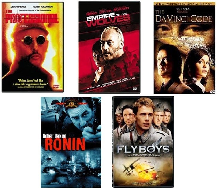 Jean Reno 5 Film Collection (DVD) Complete Title Listing In Description