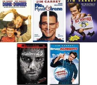 Jim Carrey 5 Film Collection (DVD) Complete Title Listing In Description Jim Carrey 5 Film Collection (DVD) Complete Title Listing In Description