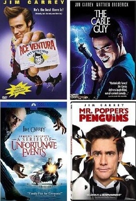 Jim Carrey 4 Film Collection (DVD) Complete Title Listing In Description. Jim Carrey 4 Film Collection (DVD) Complete Title Listing In Description.