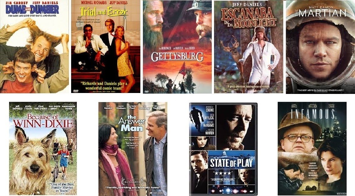 Jeff Daniels 9 Film Collection (DVD) Complete Title Listing In Description