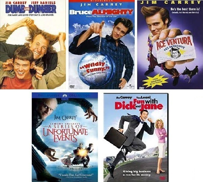 Jim Carrey 5 Film Collection (DVD) Complete Title Listing In Description