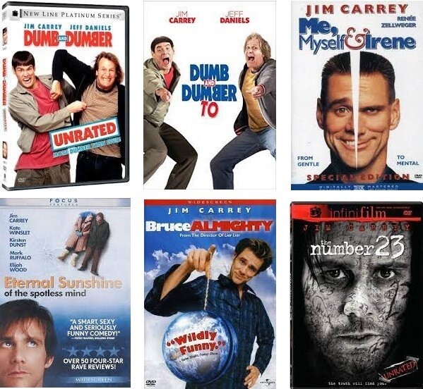 Jim Carrey 6 Film Collection (DVD) Complete Title Listing In Description