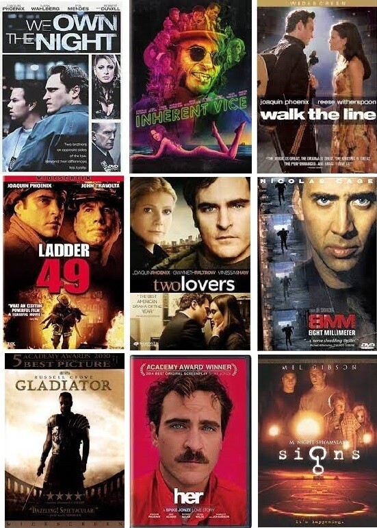 Joaquin Phoenix 9 Film Collection (DVD) Complete Title Listing In Description