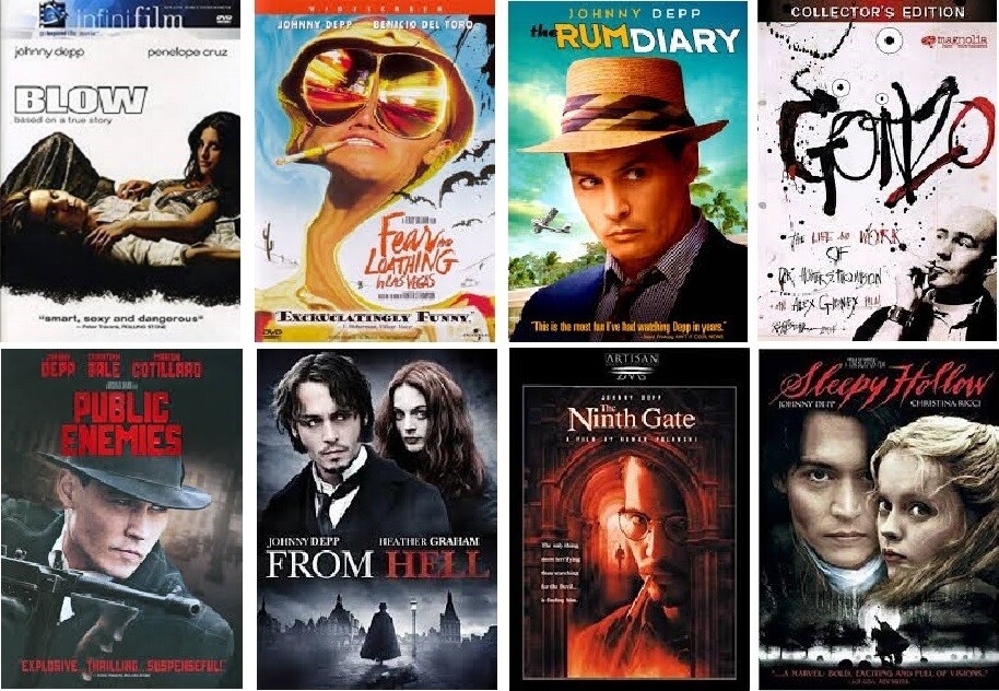 Johnny Depp 8 Film Collection (DVD) Complete Title Listing In Description