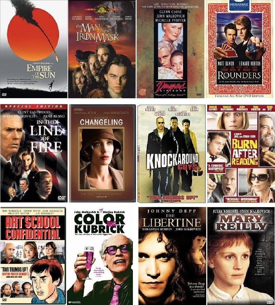John Malkovich 12 Film Collection (DVD) Complete Title Listing In Description.