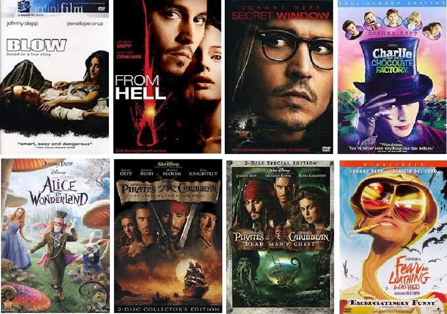 Johnny Depp 8 Film Collection (DVD) Complete Title Listing In Description