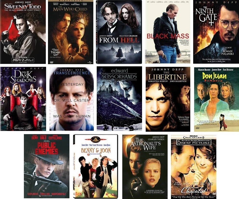 Johnny Depp 14 Film Collection (DVD) Complete Title Listing In Description