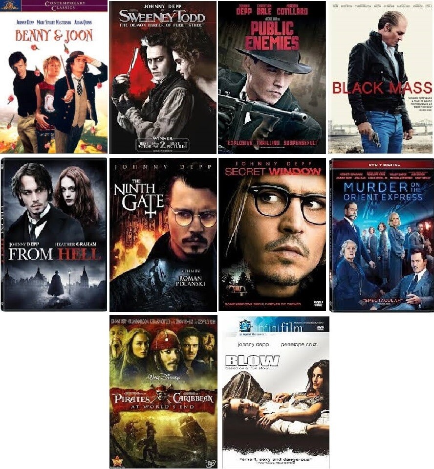 Johnny Depp 10 Film Collection (DVD) Complete Title Listing In Description