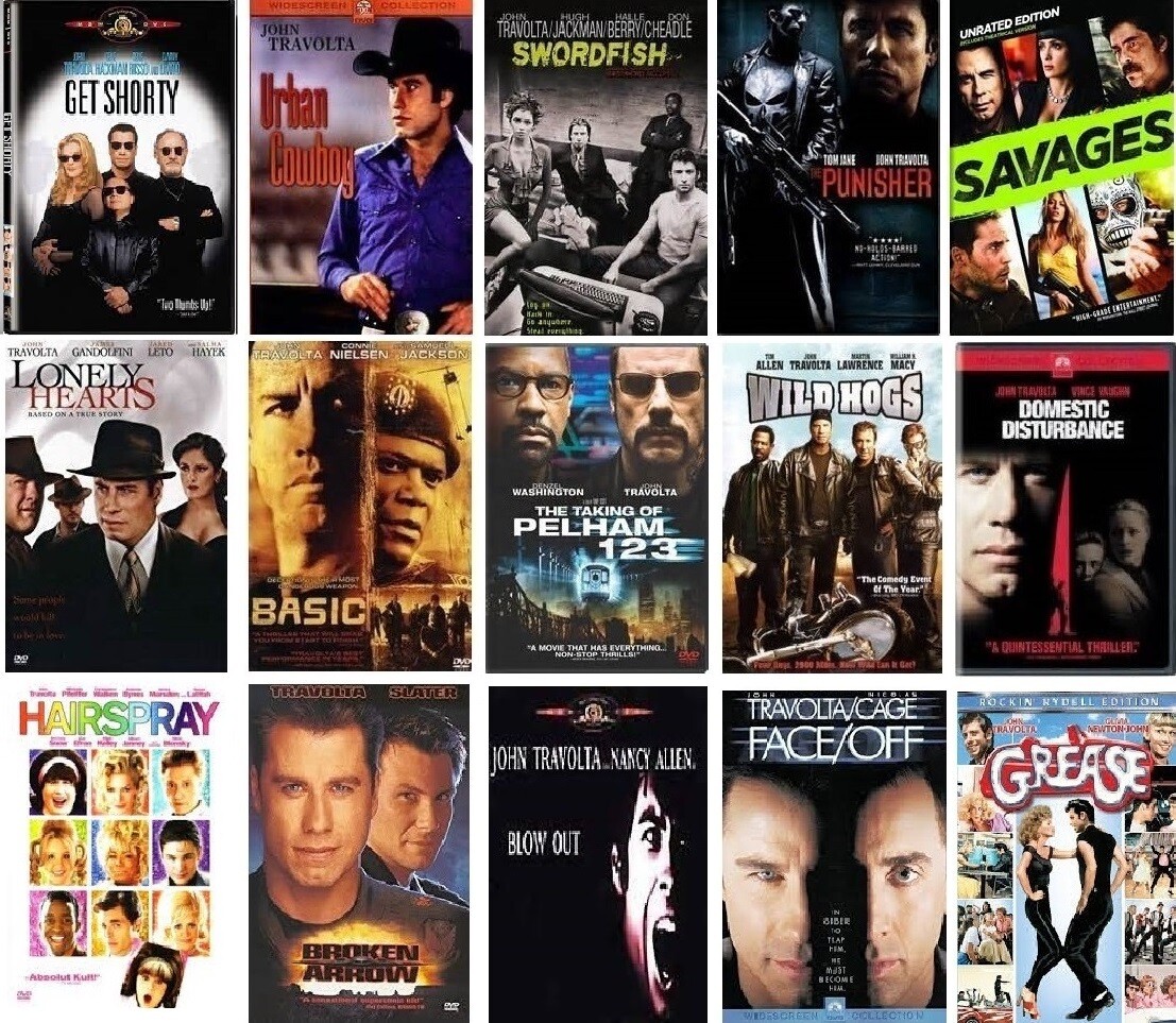John Travolta 15 Film Collection (DVD) Complete Title Listing In Description.