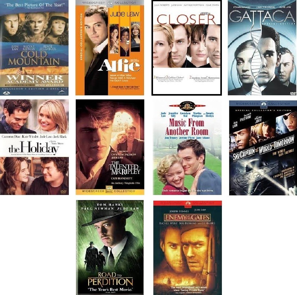 Jude Law 10 Film Collection (DVD) Complete Title Listing In Description
