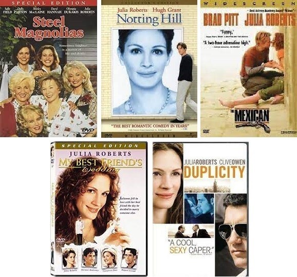 Julia Roberts 5 Film Collection (DVD) Complete Title Listing In Description