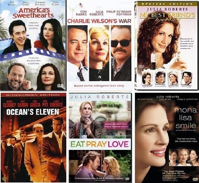 Julia Roberts 6 Film Collection (DVD) Complete Title Listing In Description.