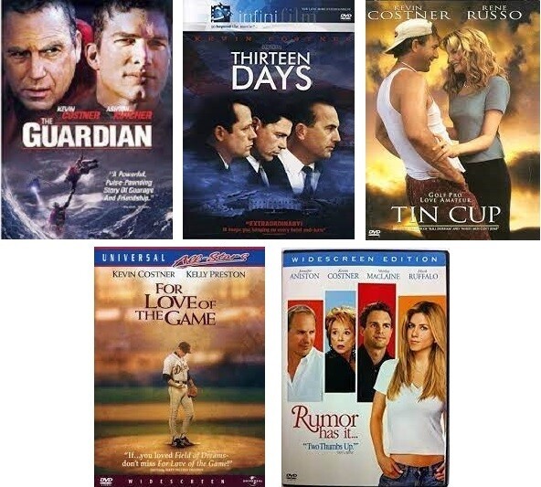 Kevin Costner 5 Film Collection (DVD) Complete Title Listing In Description