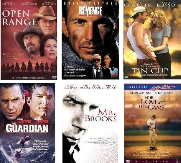 Kevin Costner 6 Film Collection (DVD) Complete Title Listing In Description