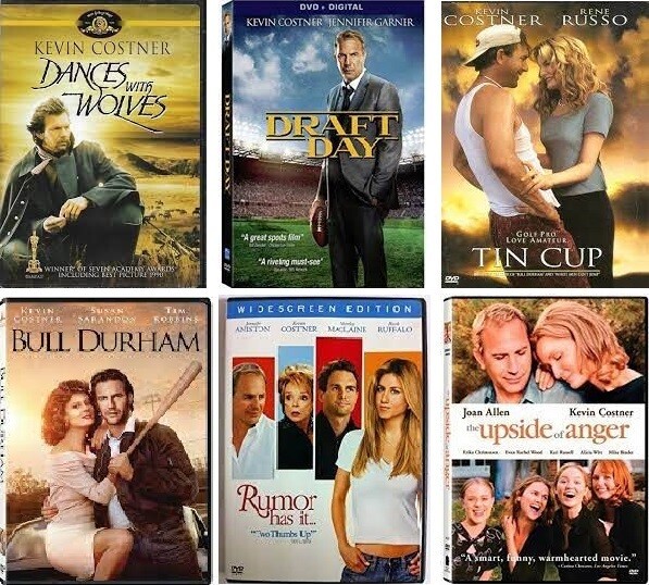 Kevin Costner 6 Film Collection (DVD) Complete Title Listing In Description