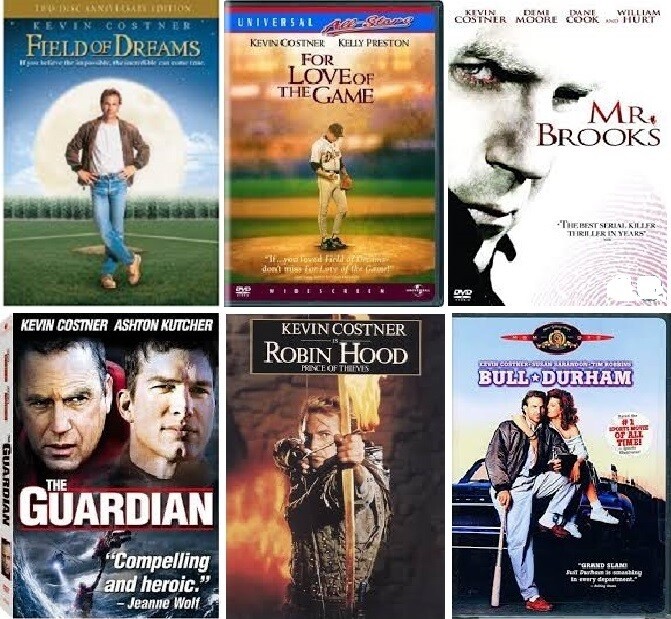 Kevin Costner 6 Film Collection (DVD) Complete title Listing In Description