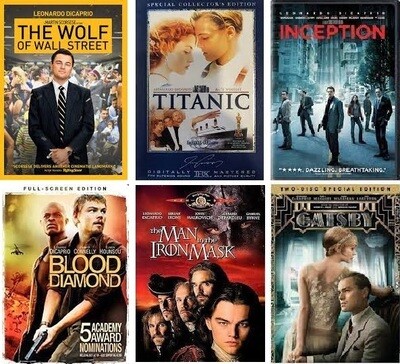 Leonardo DiCaprio 6 Film Collection (DVD) Complete Title Listing In Description