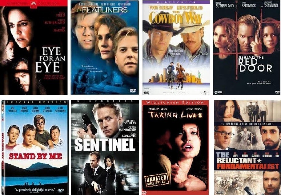 Kiefer Sutherland 8 Film Collection (DVD) Complete Title Listing In Description