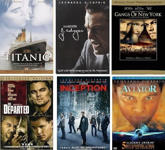 Leonardo DiCaprio 6 Film Collection (DVD) Complete Title Listing In Description