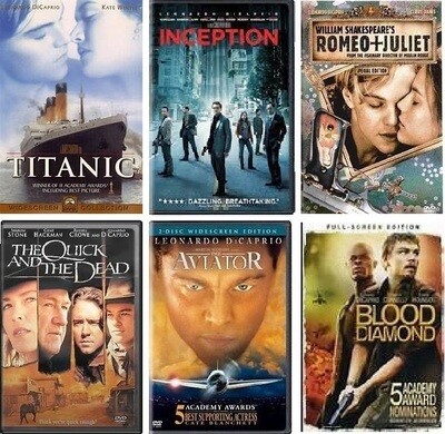 Leonardo DiCaprio 6 Film Collection (DVD) Complete Title Listing In Description. Leonardo DiCaprio 6 Film Collection (DVD) Complete Title Listing In Description.
