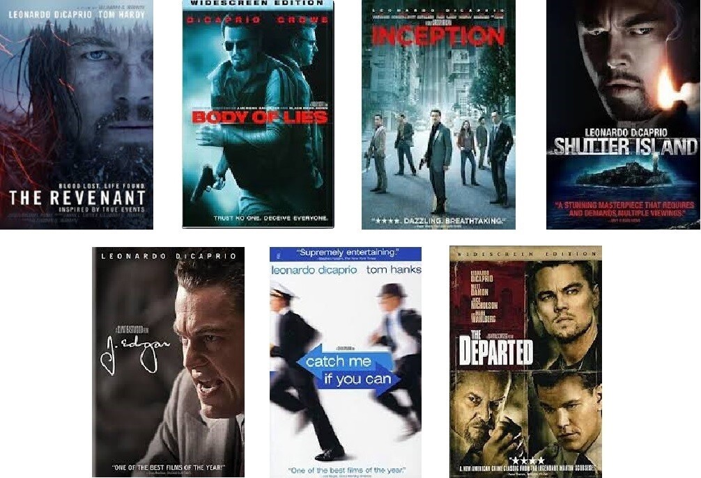 Leonardo DiCaprio 7 Film Collection (DVD) Complete Title Listing In Description
