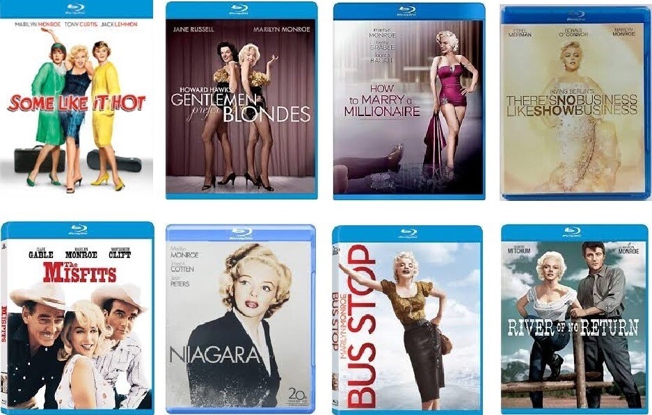 Marilyn Monroe Ultimate 8 Film Collection (Blu-ray) Complete Title Listing In Description