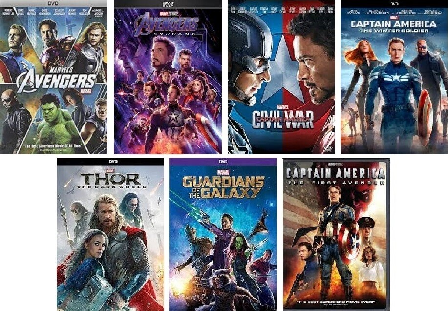Marvel 7 Film Collection (DVD) Complete Title Listing In Description