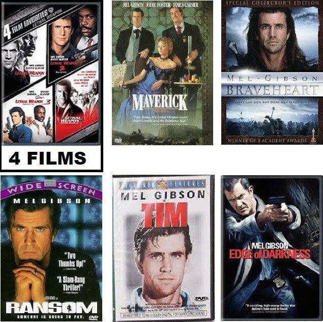 Mel Gibson 9 Film Collection (DVD) Complete Title Listing In Description.