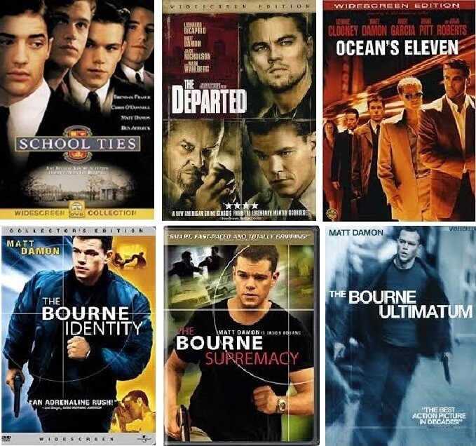 Matt Damon 6 Film Collection (DVD) Complete Title Listing In Description