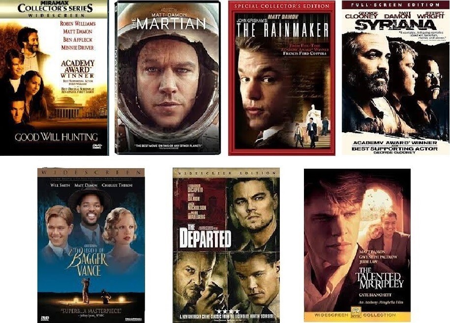 Matt Damon 7 Film Collection (DVD) Complete Title Listing In Description