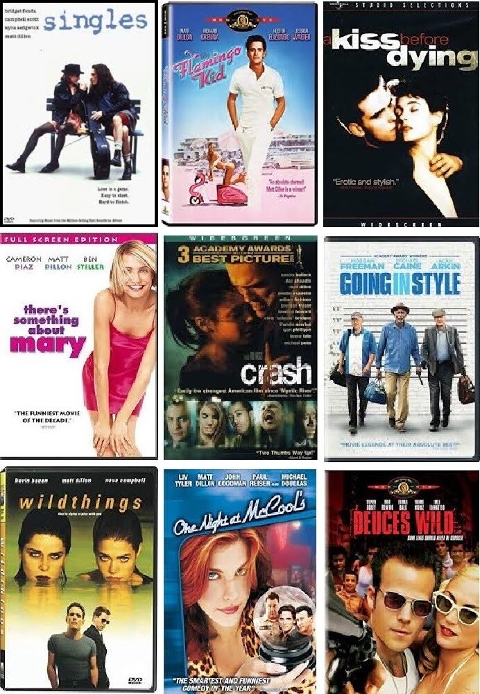 Matt Dillon 9 Film Collection (DVD) Complete Title Listing In Description.