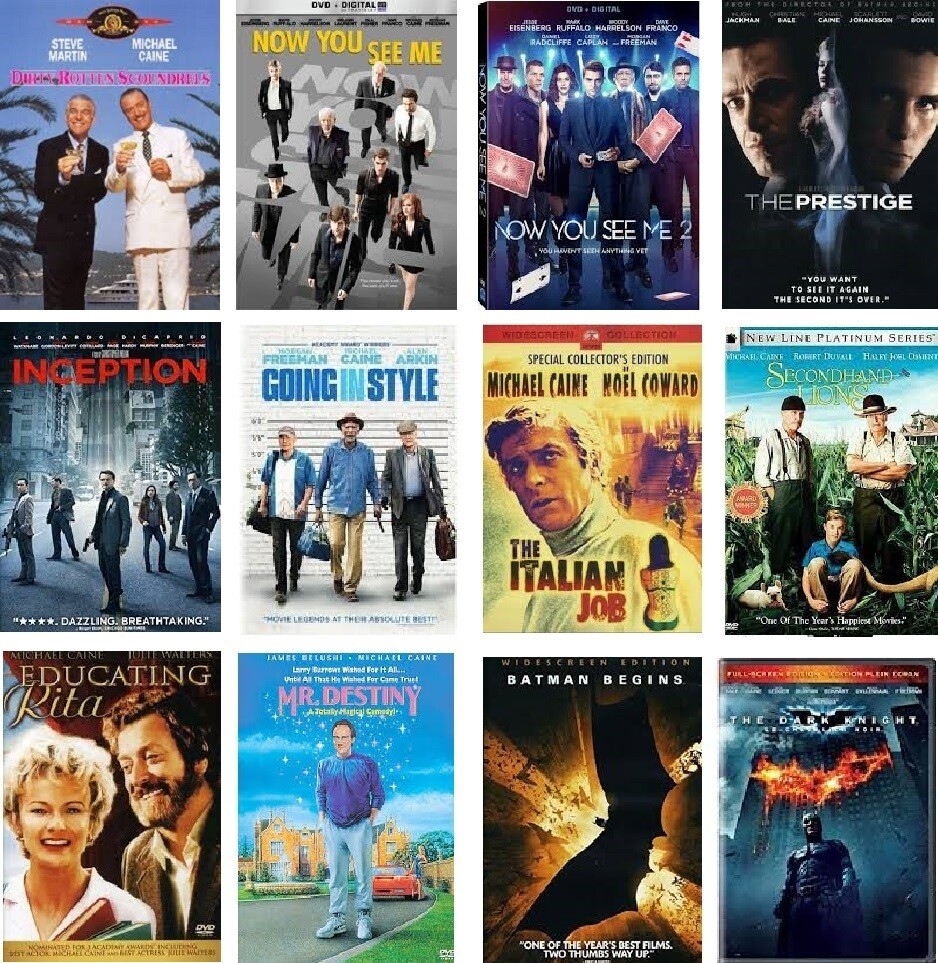 Michael Caine 12 Film Collection (DVD) Complete Title Listing In Description.