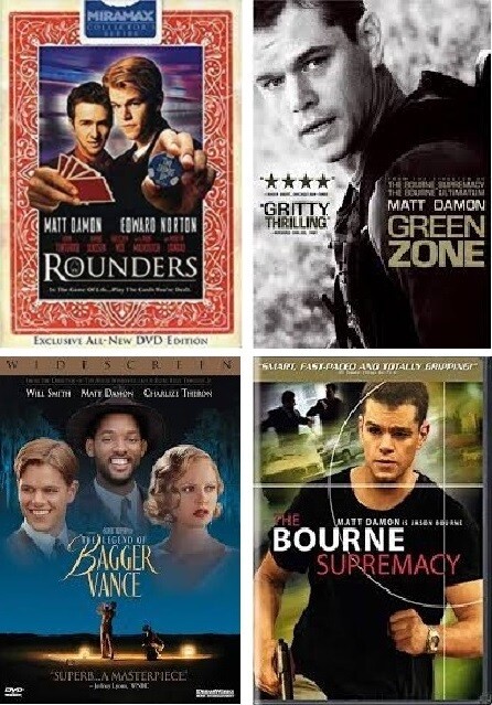 Matt Damon 4 Film Collection (DVD) Complete Title Listing In Description