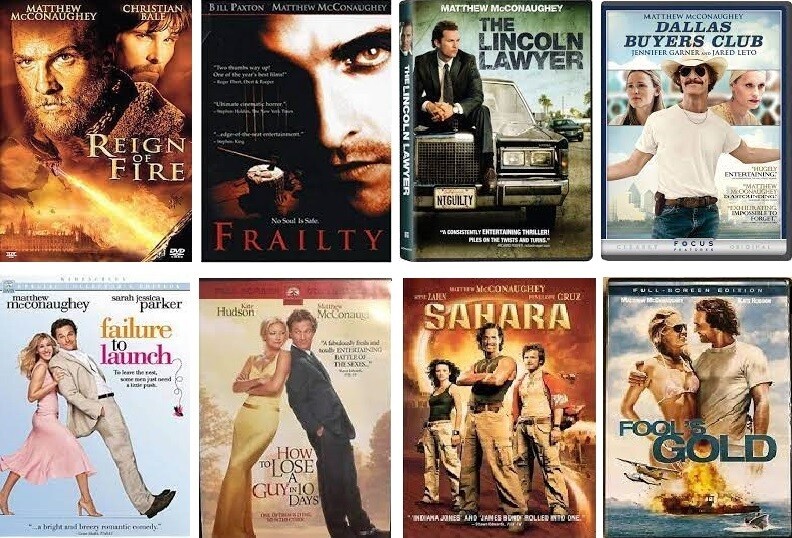 Matthew McConaughey 8 Film Collection (DVD) Complete Title Listing In Description