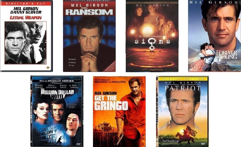 Mel Gibson 7 Film Collection (DVD) Complete Title Listing In Description