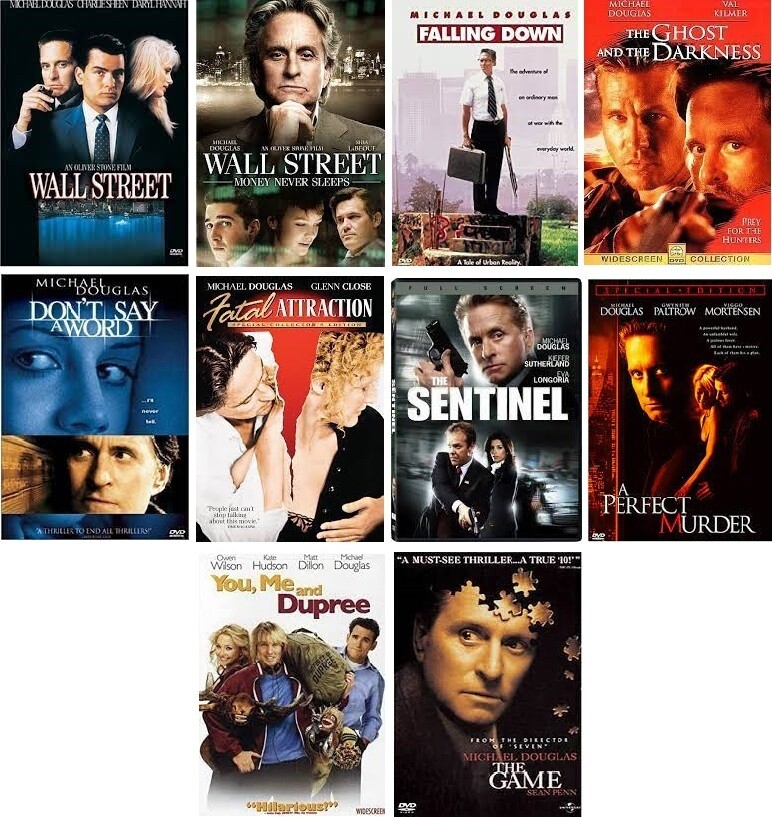 Michael Douglas 10 Film Collection (DVD) Complete Title Listing In Description