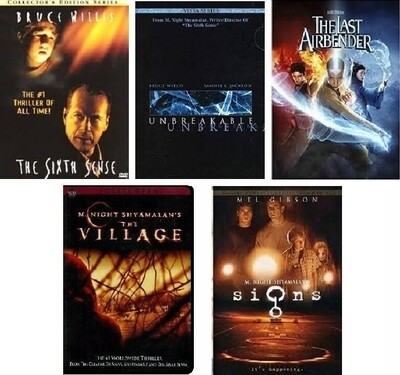 M. Night Shyamalan 5 Film Collection (DVD) Complete Title Listing In Description M. Night Shyamalan 5 Film Collection (DVD) Complete Title Listing In Description
