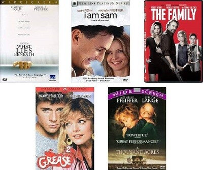 Michelle Pfeiffer 5 Film Collection (DVD) Complete Title Listing In Description.
