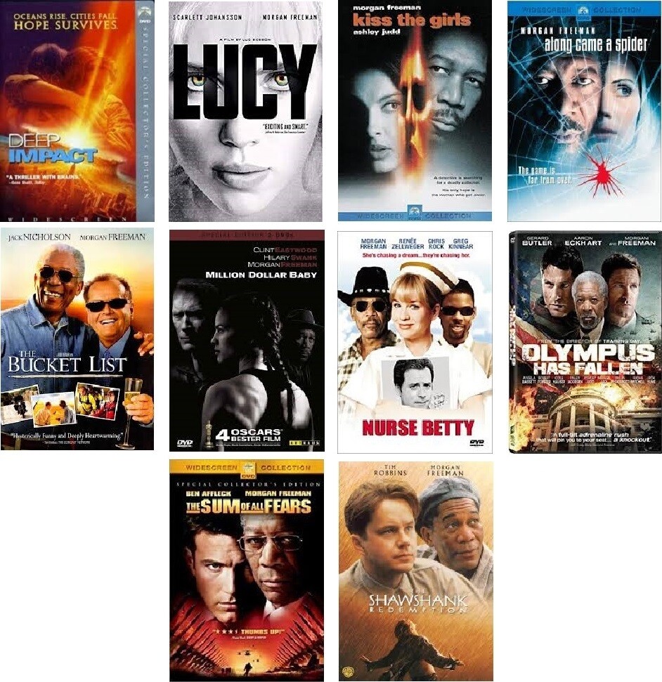 Morgan Freeman 10 Film Collection (DVD) Complete Title Listing In Description