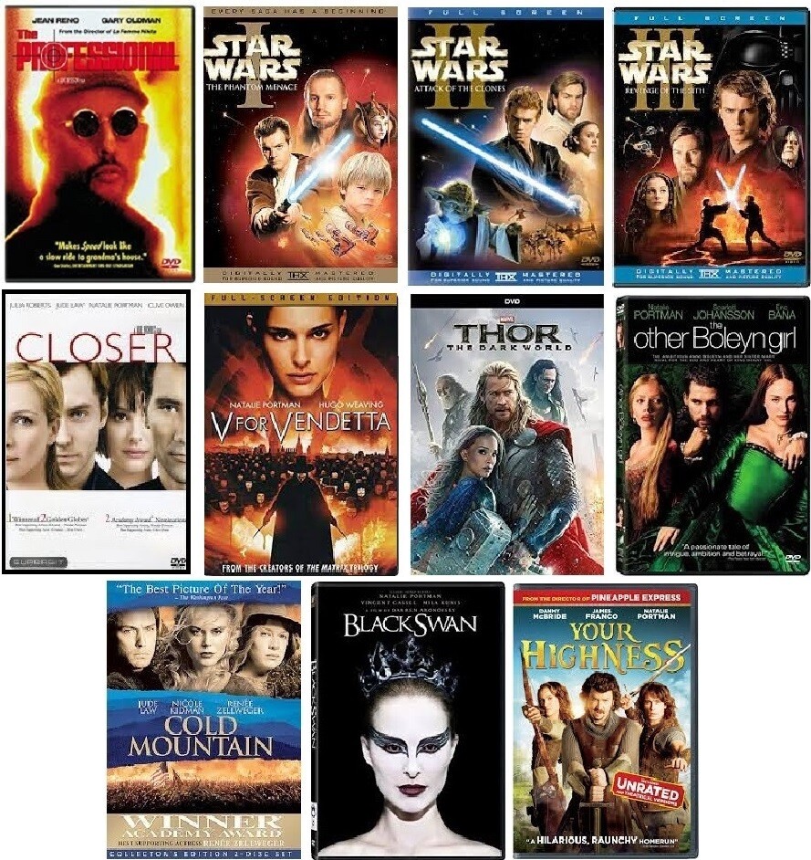 Natalie Portman 11 Film Collection (DVD) Complete Title Listing In Description