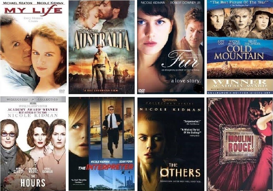 Nicole Kidman 8 Film Collection (DVD) Complete Title Listing In Description.