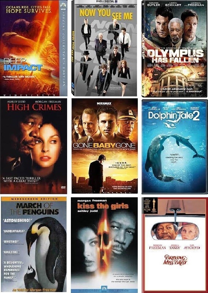Morgan Freeman 9 Film Collection (DVD) Complete Title Listing In Description.