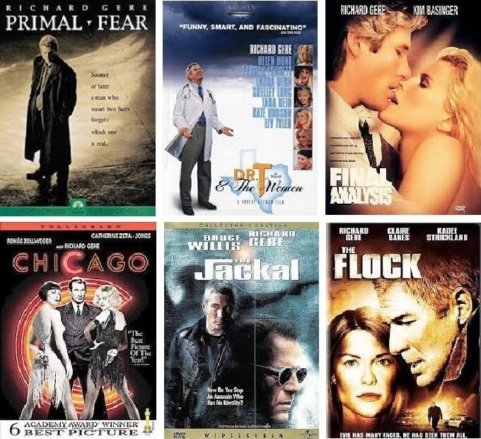 Richard Gere 6 Film Collection (DVD) Complete Title Listing In Description.