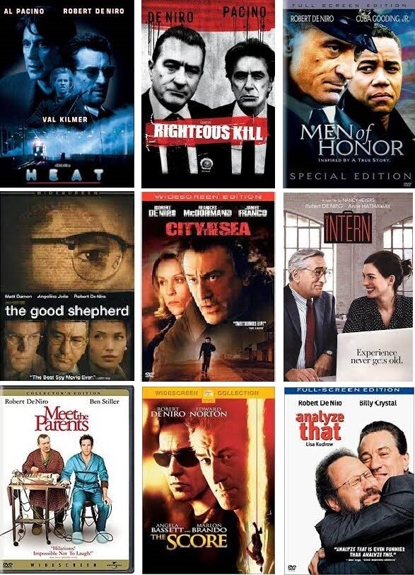 Robert De Niro 9 Film Collection (DVD) Complete Title Listing In Description.
