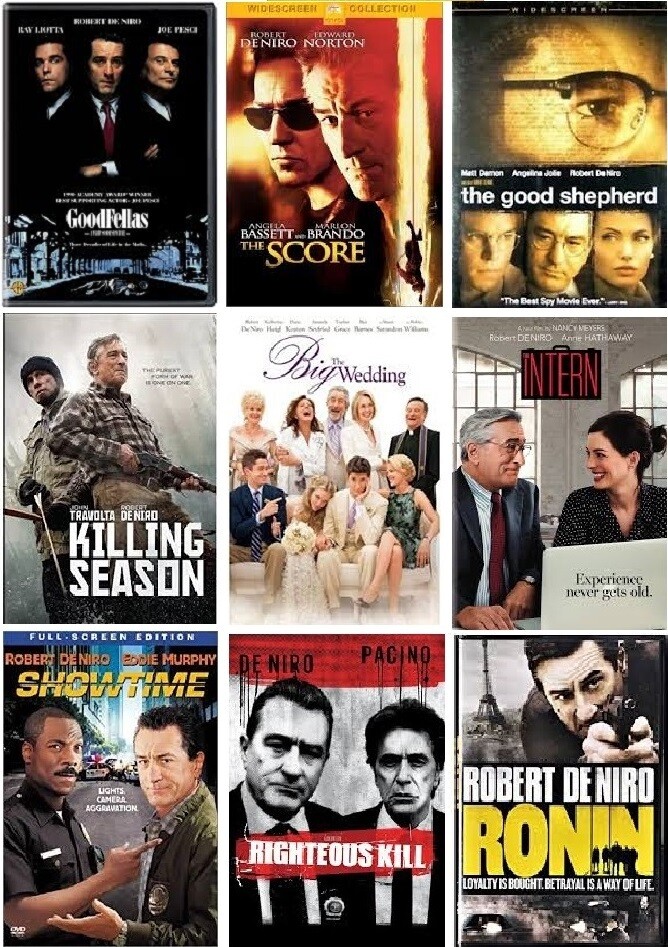 Robert De Niro 9 Film Collection (DVD) Complete Title Listing In Description