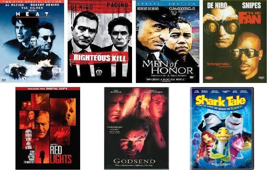 Robert De Niro 7 Film Collection (DVD) Complete Title Listing In Description.