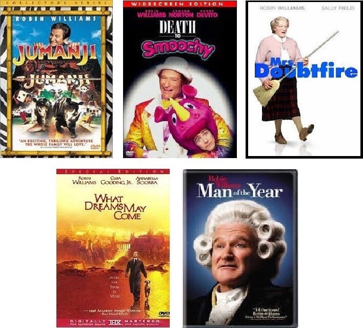 Robin Williams 5 Film Collection (DVD) Complete Title Listing In Description.
