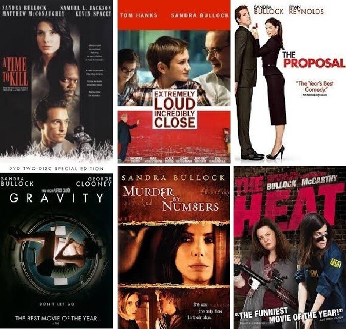 Sandra Bullock 6 Film Collection (DVD) Complete Title Listing In Description